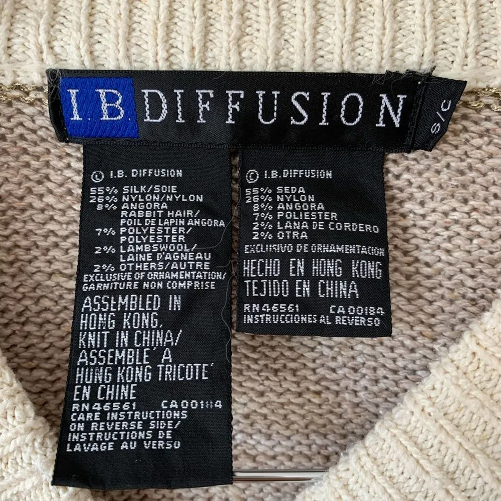 Vintage IB Diffusion Embellished Silk Sweater Women's S - Image 2