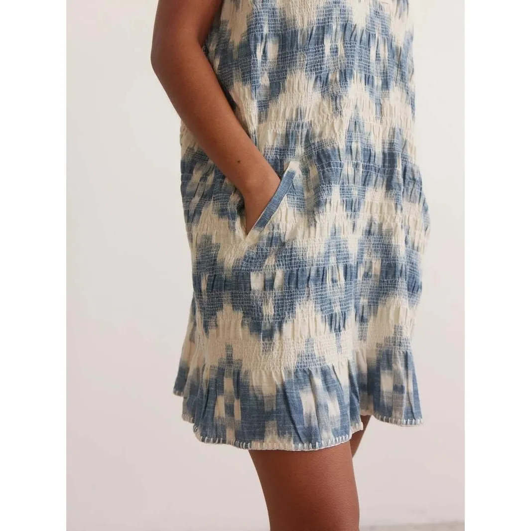 NWT BOTEH Neith Ikat Tunic Blue Size Small Cotton‎ Beach Coverup Resort - Image 4