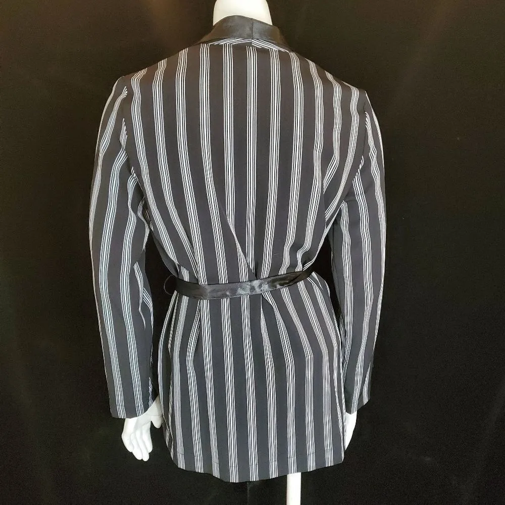 Zara Basic Black & White Striped Kimono Jacket (XS) - Image 9