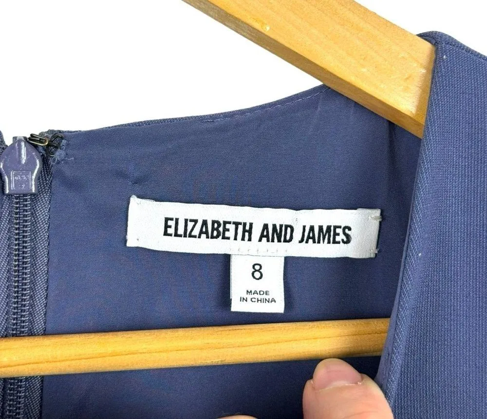 Elizabeth and James Hadley Mini Dress in Ponte Indigo Fit & Flare Size 8 - Image 15