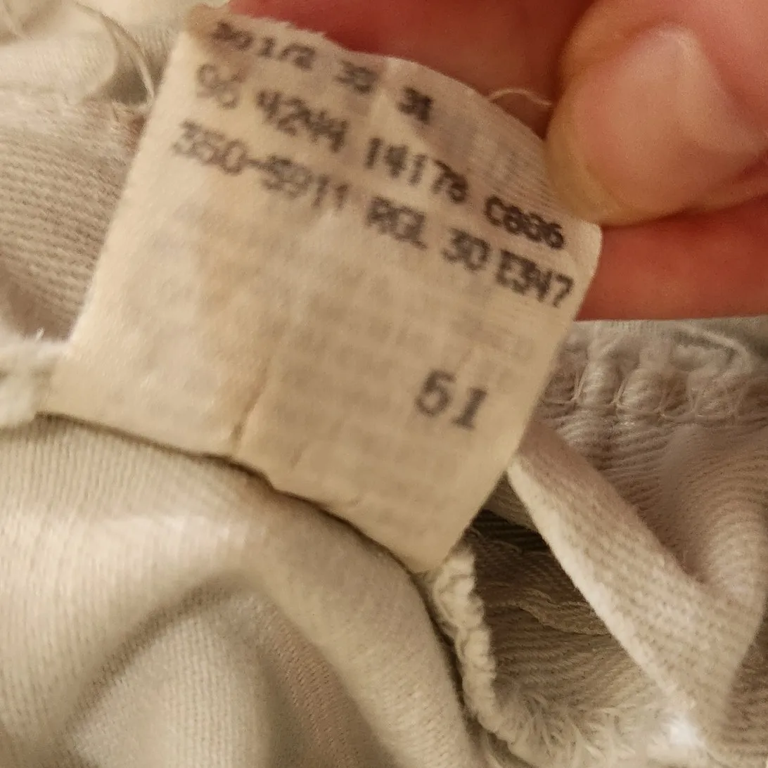 Vintage Lee White Elastic Waist Straight Leg High Rise Trouser Pants Jeans Sz 16 - Image 9