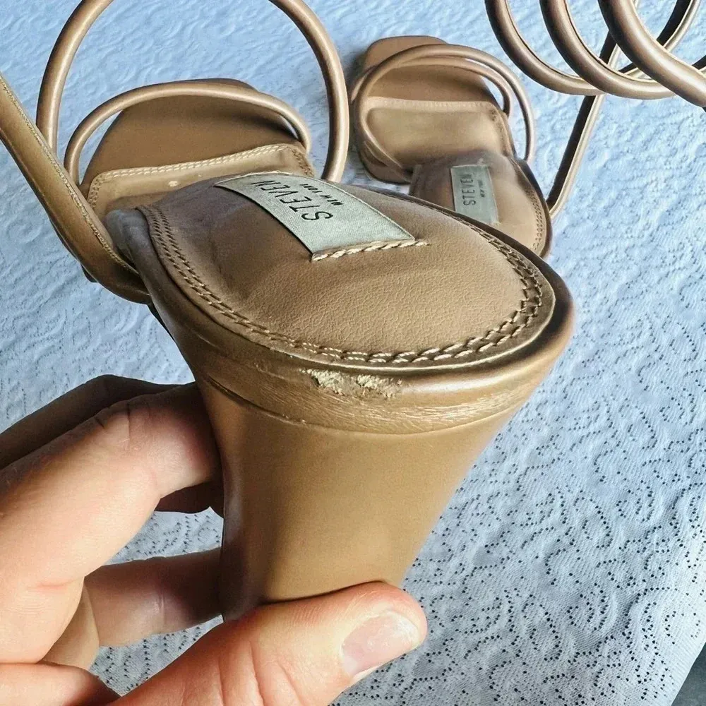 STEVEN New York Jaidin Ankle Wrap Heel in Nude Strappy Sandal Size 11 - Image 7