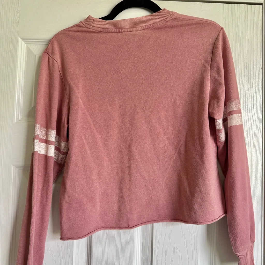 Walt Disney World Mickey Mouse Cropped Long Sleeve Shirt Pink size XS - Image 6