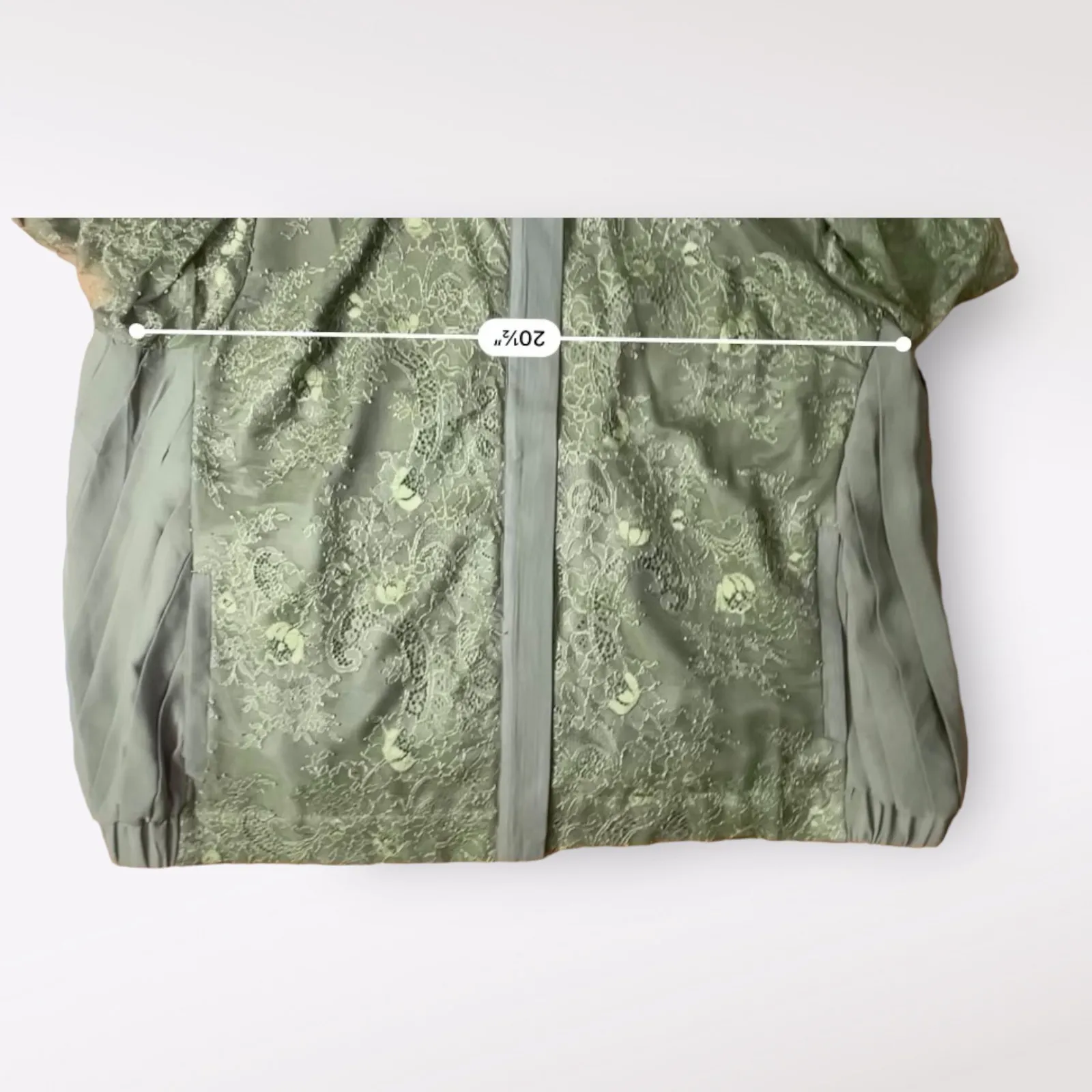 Kate & Mallory Green Lace Zip‎ Bomber Jacket Size XL - Image 6