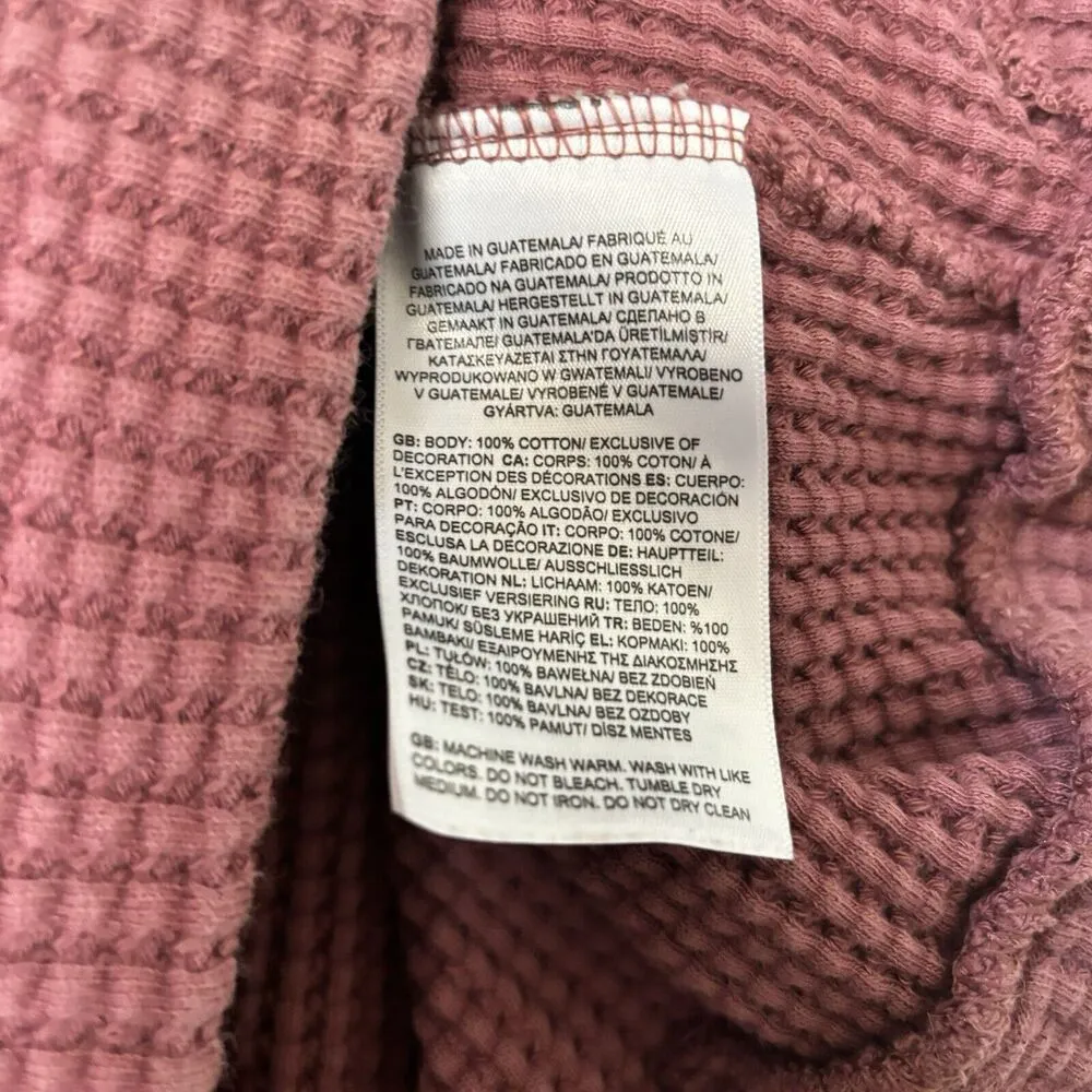 The North Face Top Womens Small Pink Thermal Waffle Knit Textured Cowl Blouse - Image 8