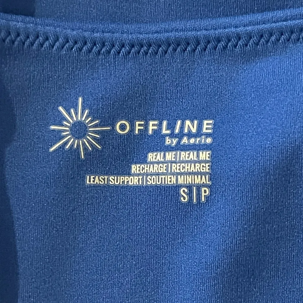 American Eagle OFFLINE By Aerie Real Me Ruched Corset Sports Bra Blue Size Small - Image 4