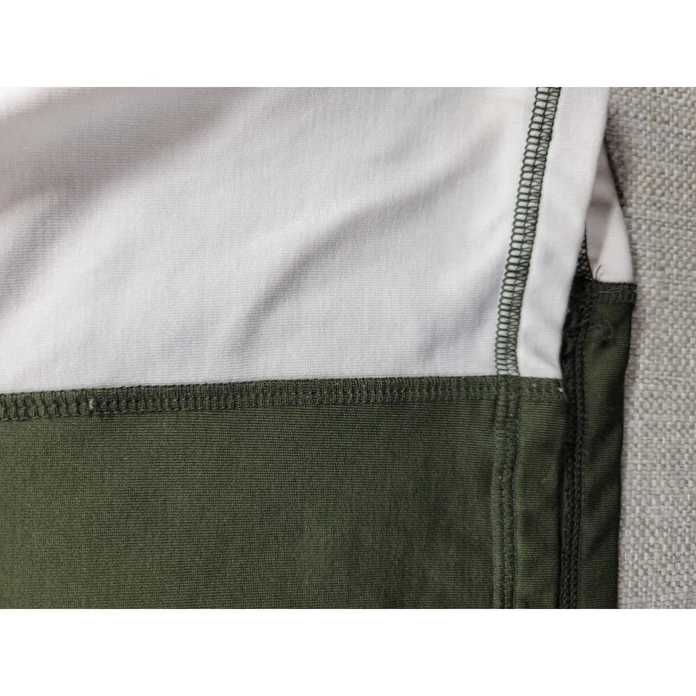 PINK Victoria's Secret Women's Track Jacket M Army Green Half Zip Thumbholes - Image 4