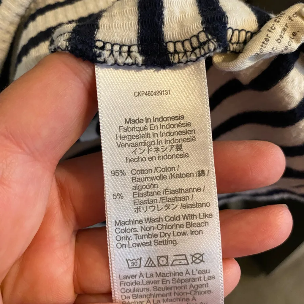 Madewell TextureRib Cropped Polo Tee black cream coastal preppy classic normcore - Image 4