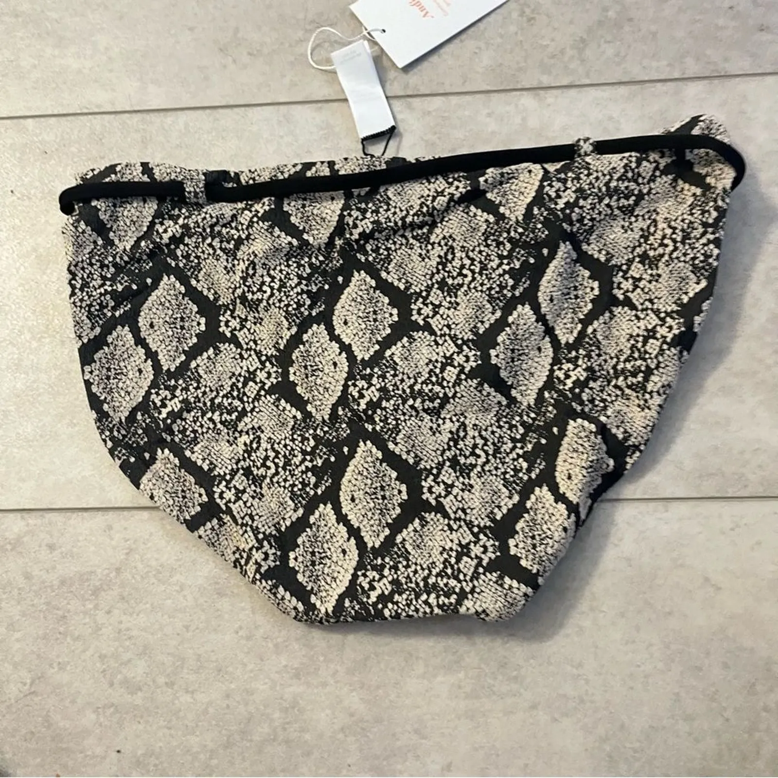 NWT Andie Swim Riviera Snakeskin Bikini Bottom Belted Small Cheeky Textured Boho - Image 11