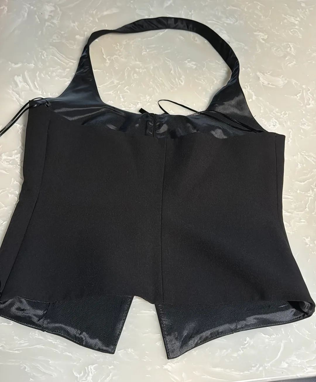 ZARA Black Halter Top With Bows - Image 5