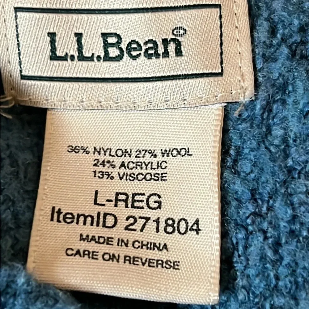 Knit Long Sleeve Wool Blend Sweater Size Large - Image 8