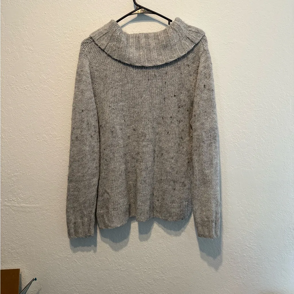St. John's Bay Heather Gray Cowl Neck Bobble Sweater XL Knit Warm Soft Winter - Image 4