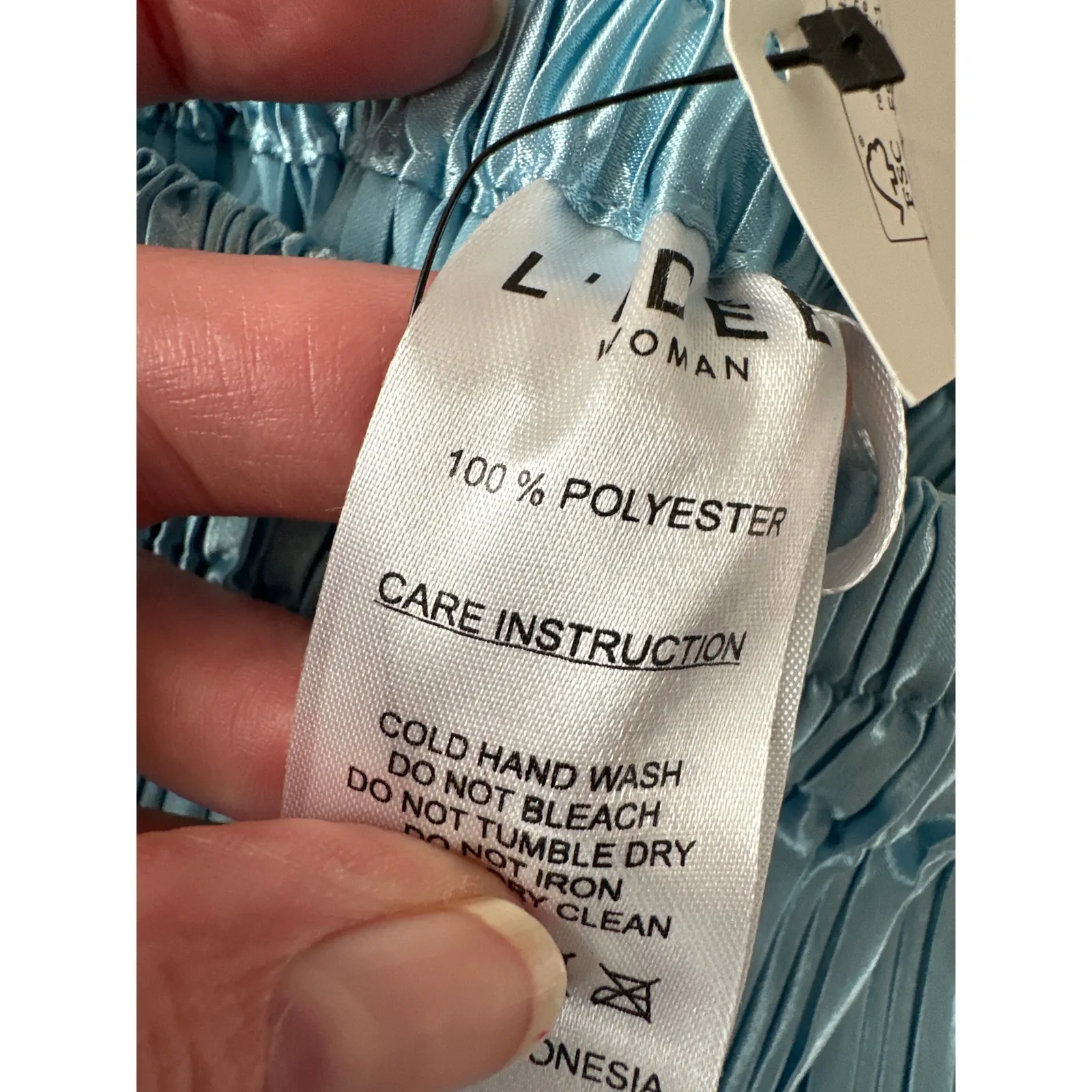 L’IDÉE Le Salon Pant Summer Blue Pleated Satin Pants NWT Size 8 - Image 6