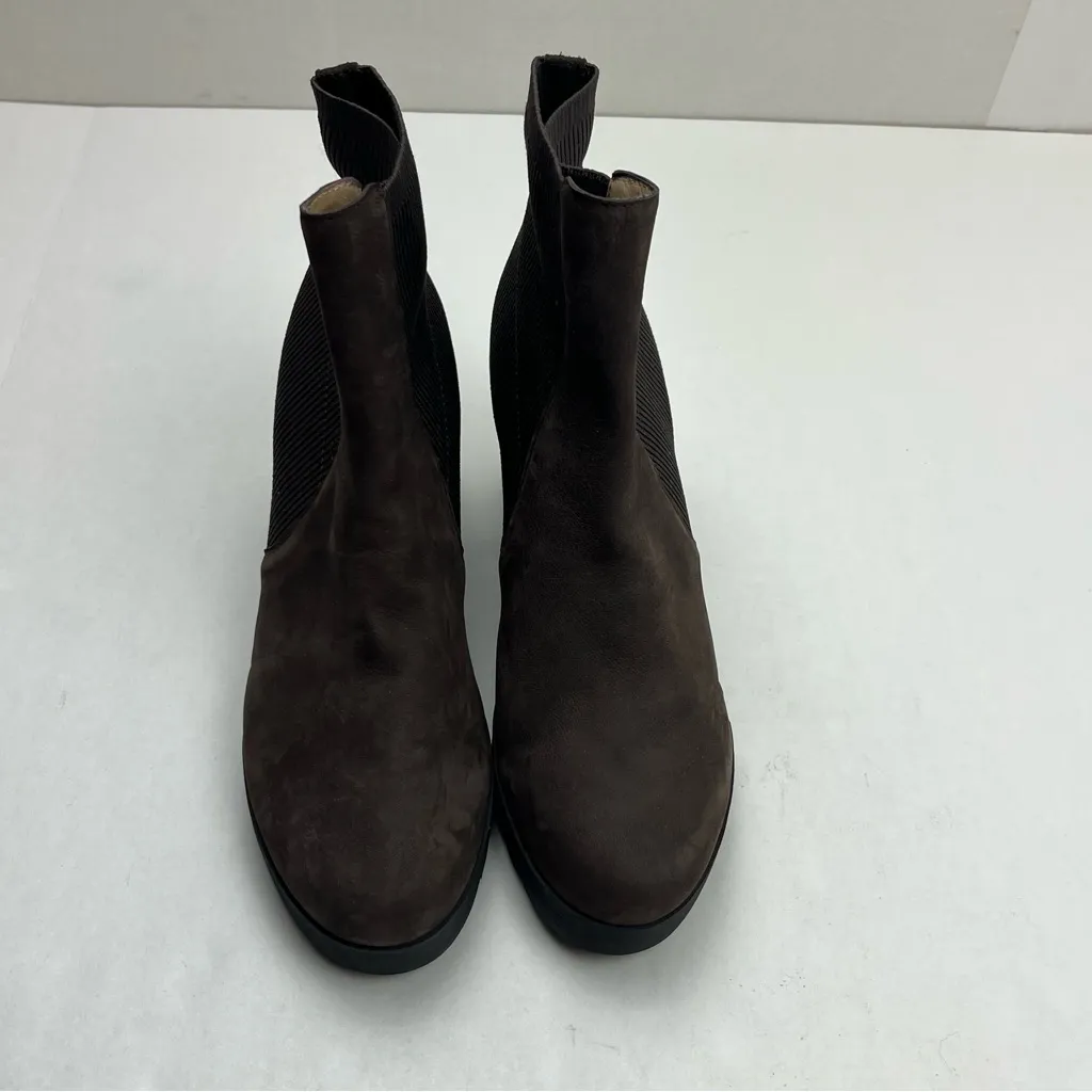 Eileen Fisher Farrah Heel Boot Chocolate Brown Nubuck Womens Size 8.5 NWOT‎ - Image 3