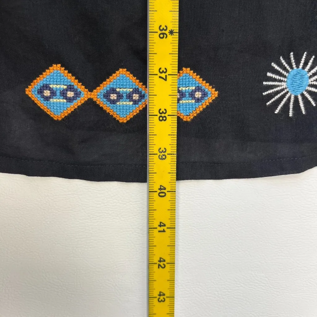 $398 NWOT JOHNNY WAS Embroidery Linen Blend Long Sleeves Midi Dress Size S - Image 12