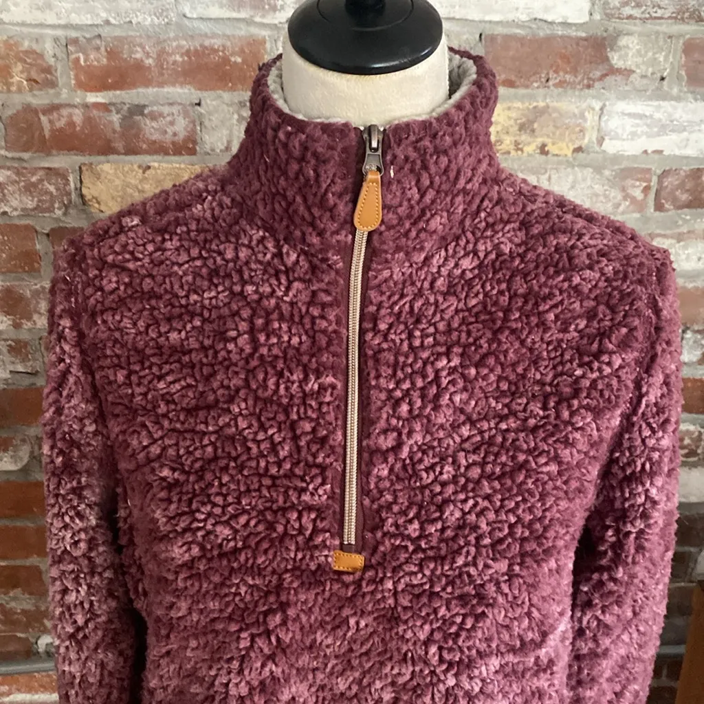 Hordic Fleece Purple Sherpa Pull Over Quarter Zip Long Sleeve Sweater Size XS - Image 3