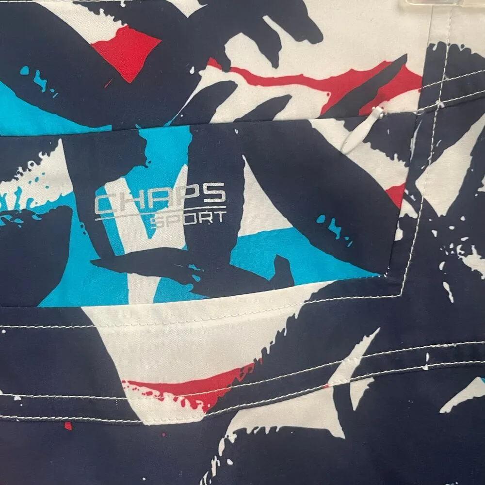 Chaps Sport Size 8 Golf Skort Skirt Attached Short Red Blue Floral Preppy - Image 3