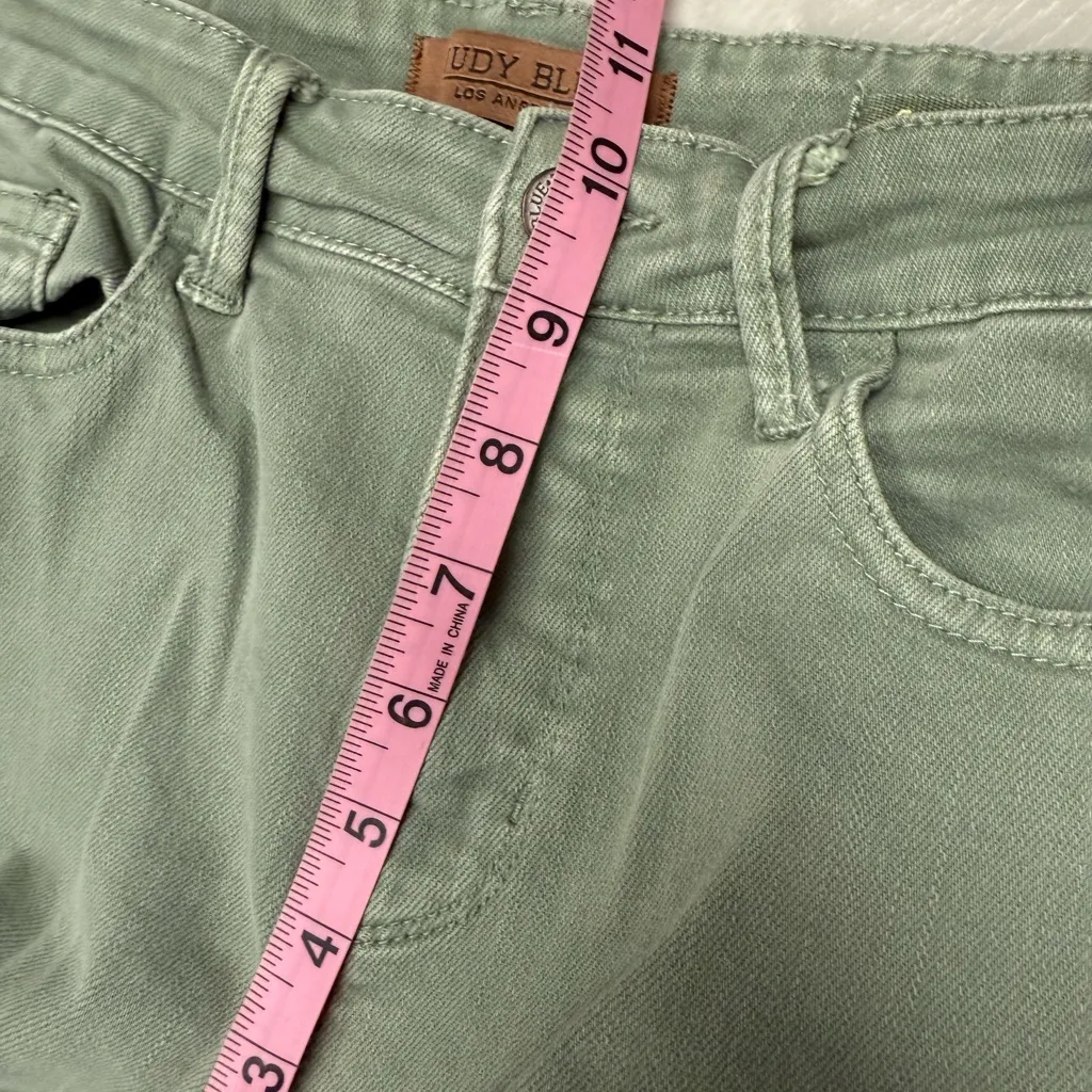 Judy Blue Jeans Women Size 8 Green Denim Mid‎ Rise Capri Stretch pants - Image 8