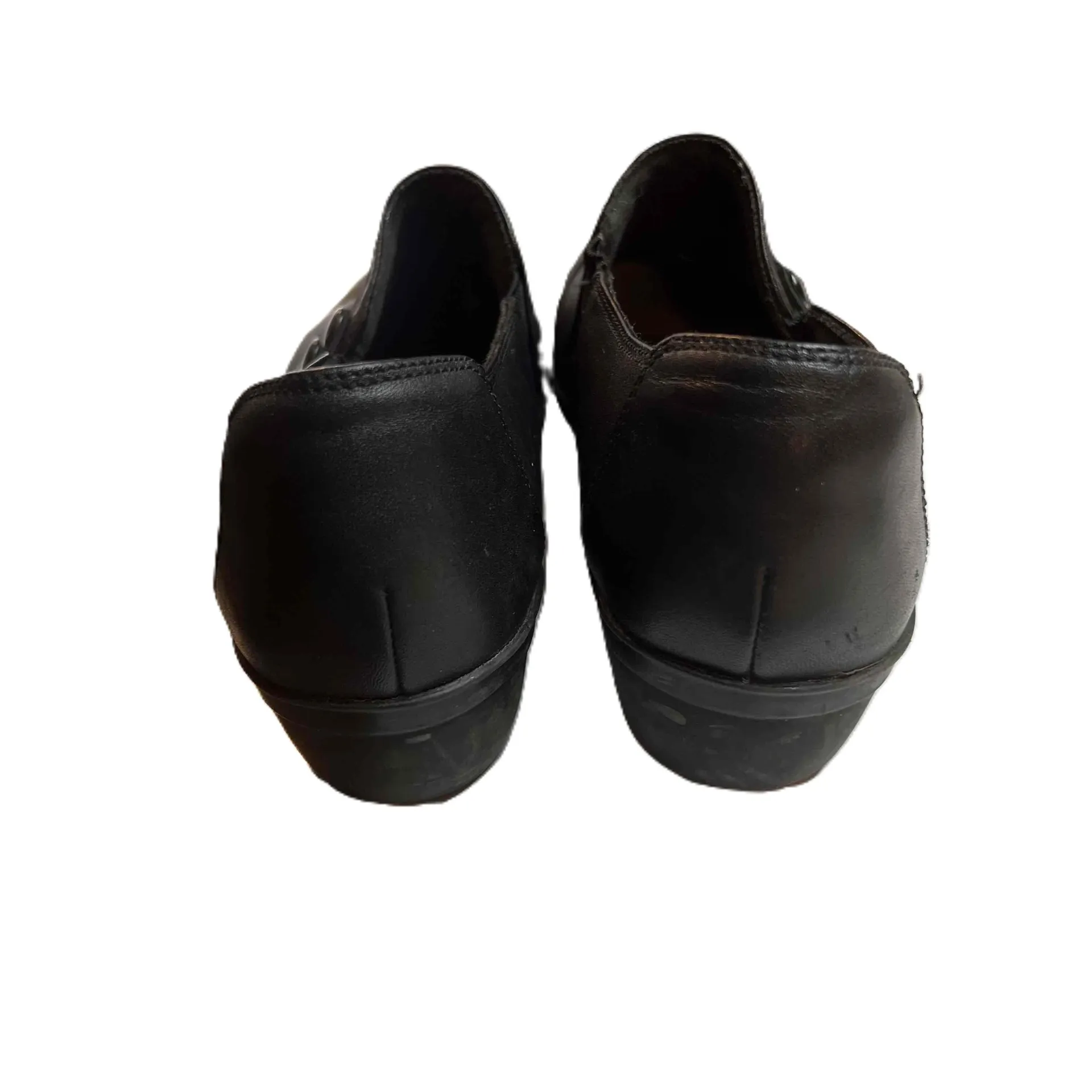 Clarks Black Leather Slip‎ On Comfort Shoes Womens Size 9 - Image 3