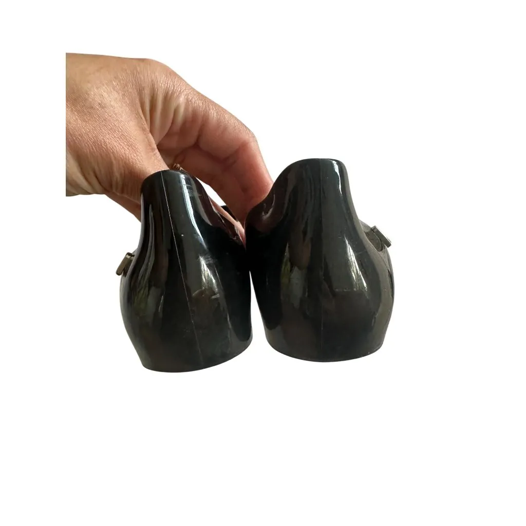 MELISSA Black Silver Bow D’Orsay Flats Size US 7 - Image 5