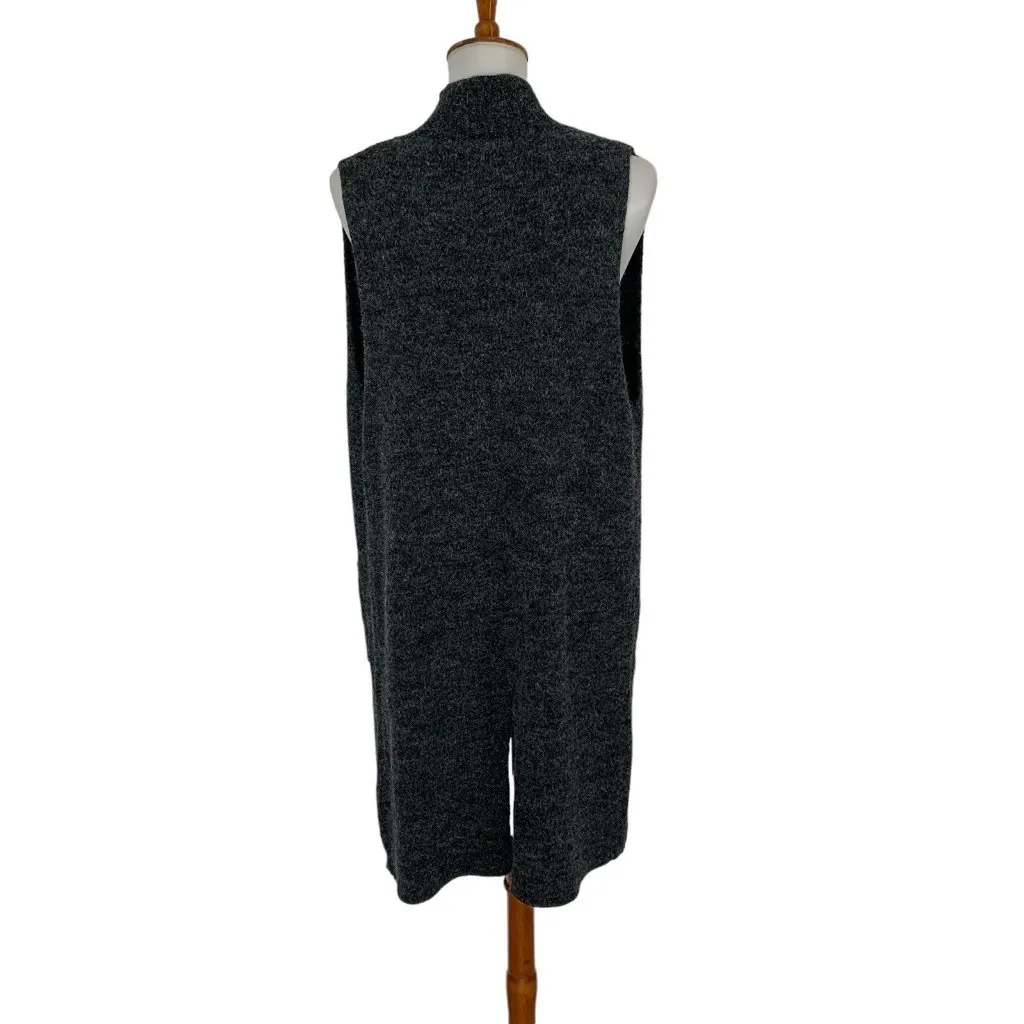 IJOAH Cardigan ML Gray Sleeveless Knit Mohair NWT Soft Layering Boho Luxe Size M - Image 4