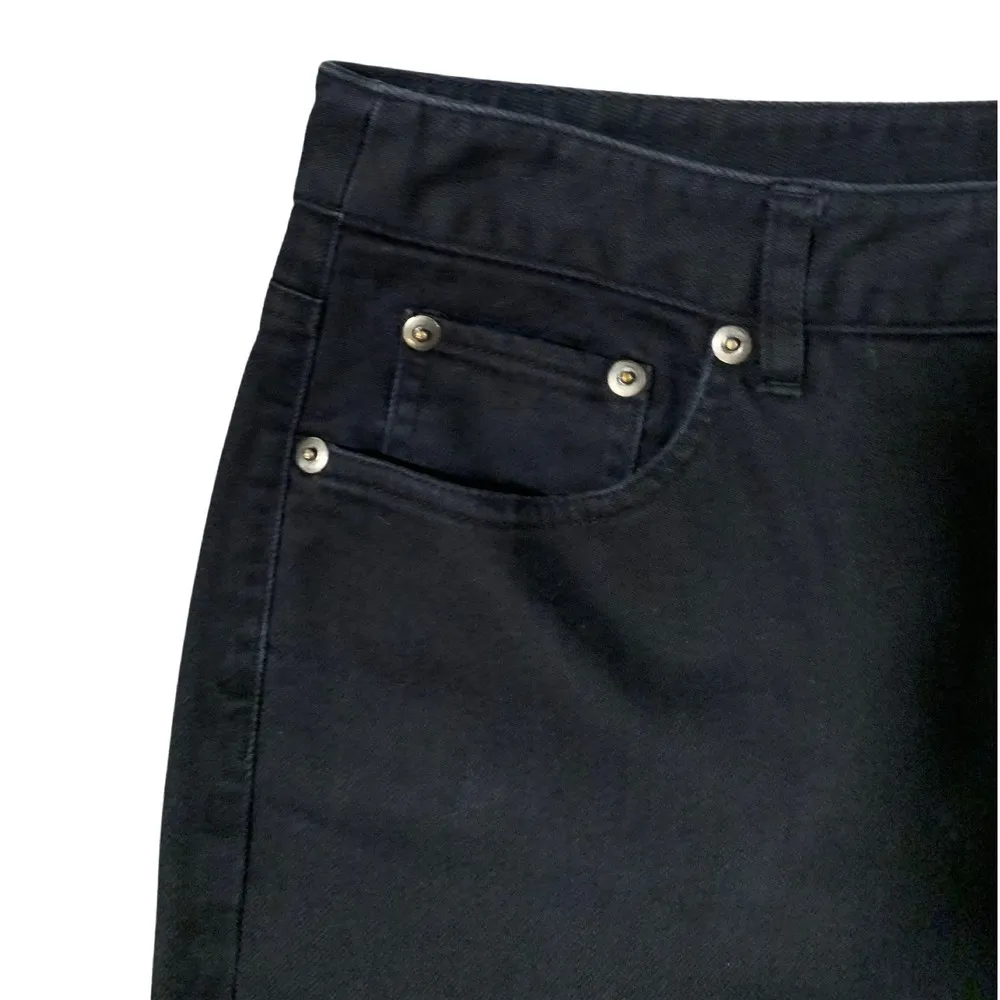 Talbots | Embroidered Black Straight Leg Stretch Vintage Style Jeans Size 8 - Image 4