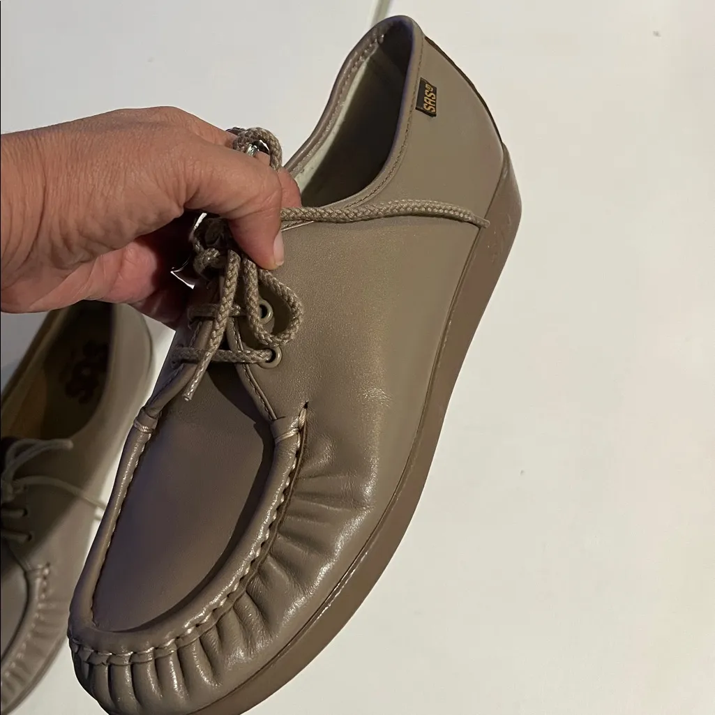 SAS Siesta laced up, comfort shoes tan laced C319770 size 10 WW - Image 6