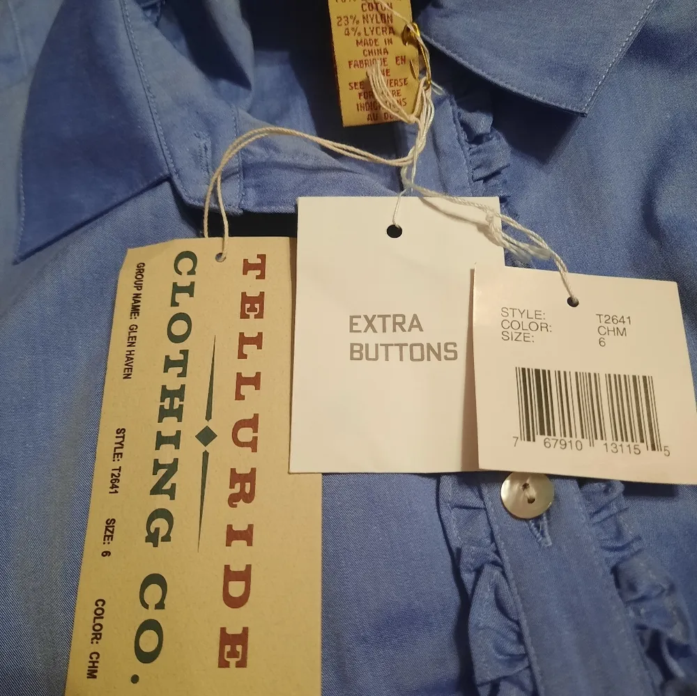 Telluride Clothing Co. Button Down Shirt Size 6 NWT - Image 8
