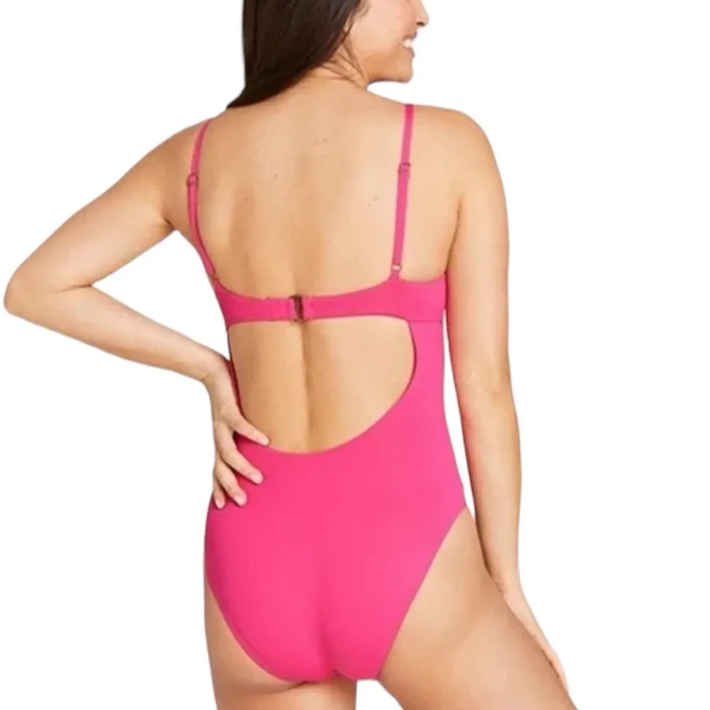 NWT Andie Swim The Bermuda One Piece Hibiscus Pink Women’s Swimsuit Size XS - Image 2
