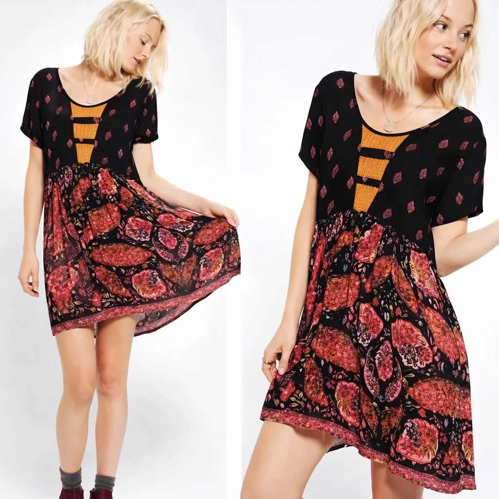 ✨MINKPINK by Urban Outfitters Bohemian ‘Empire-Waist’ Midi Dress Size L - Image 2