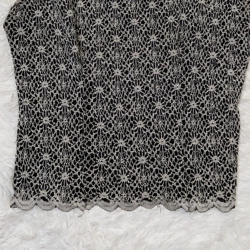 Y2K Whimsygoth Lacy Tank Top Black and White Size Large Dress Barn - Image 6