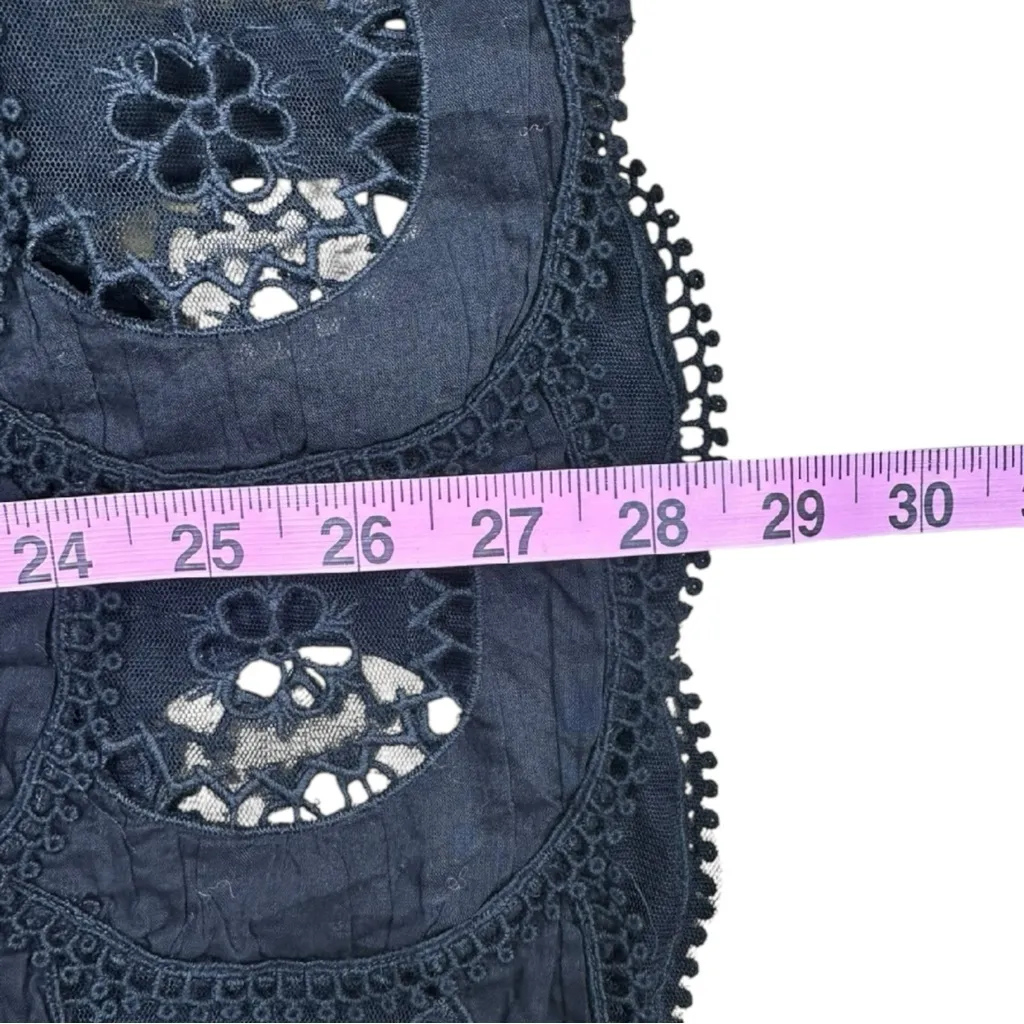 SEA New York NWT Black Drea Embroidery Tiered Midi Skirt Size 2 - Image 7