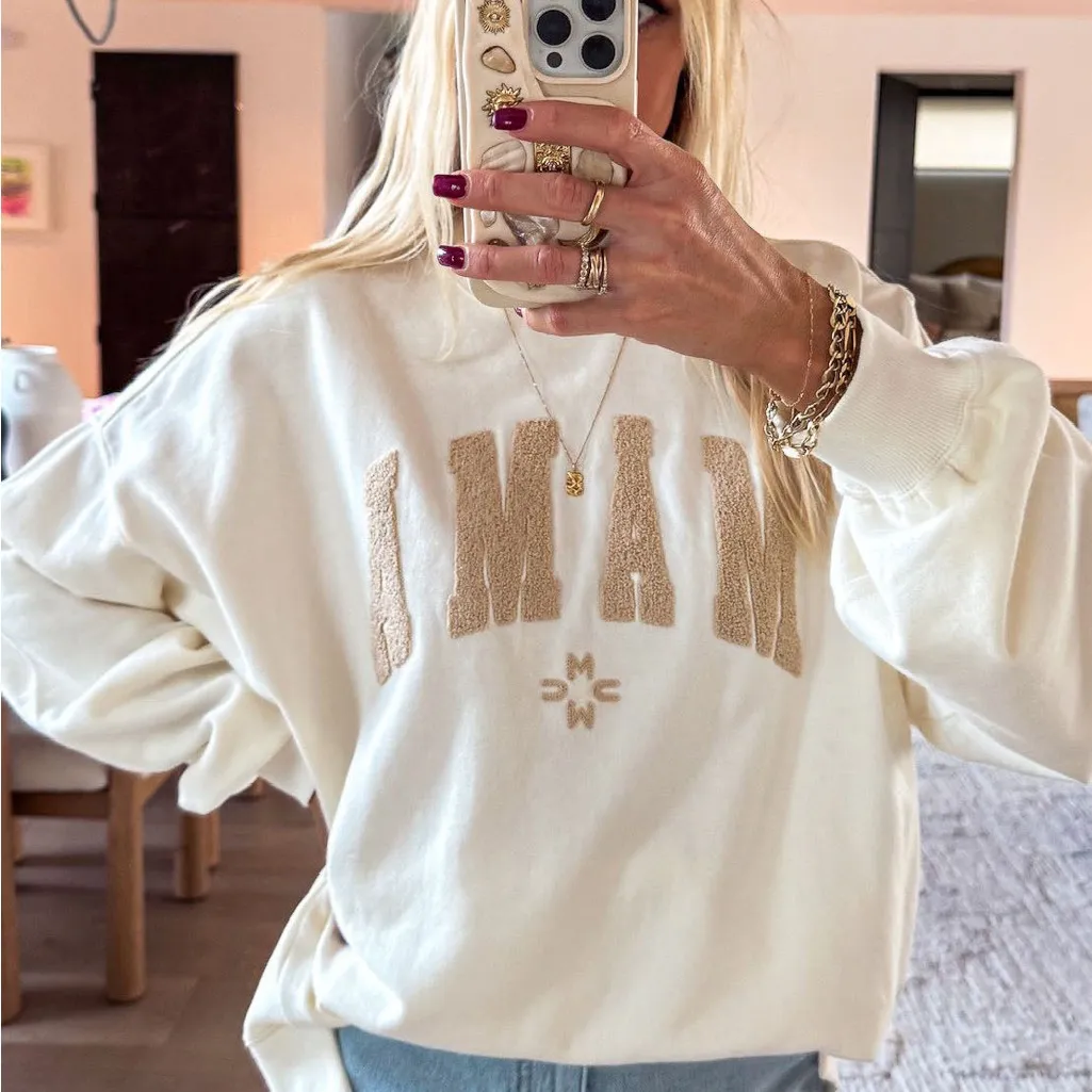 Show Me Your MuMu Cream Steve Sweatshirt Tan MAMA Lettering Size XS EUC - Image 4
