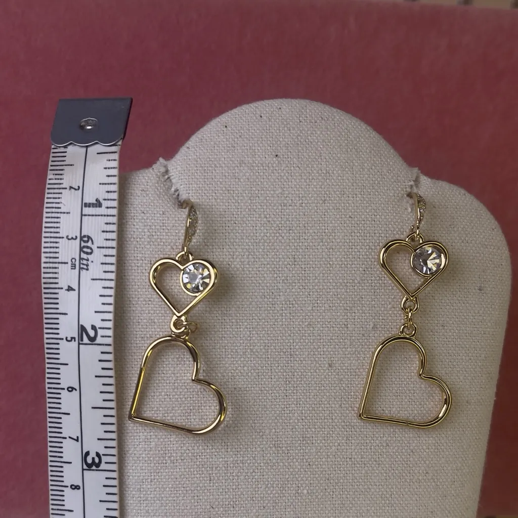 Chic Gold Heart Drop Earrings Nice & Bella jewelry - Image 4