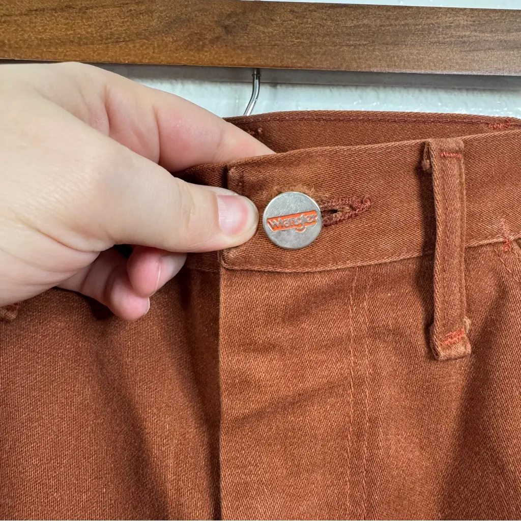 Vintage Wrangler Brown Rust Flare Jeans - Image 4