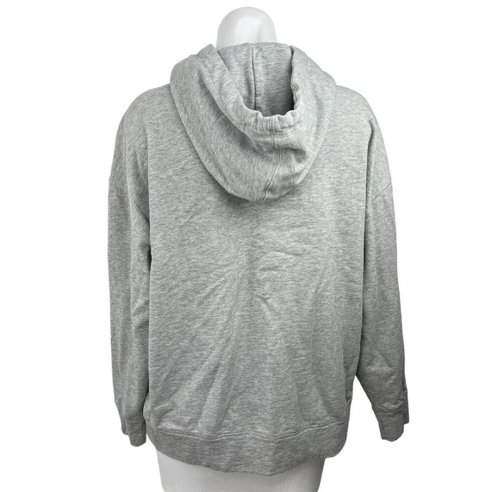 Terez Gray Pink Heather Pocket Logo Oversized Pullover Sweatshirt Size S - Image 2