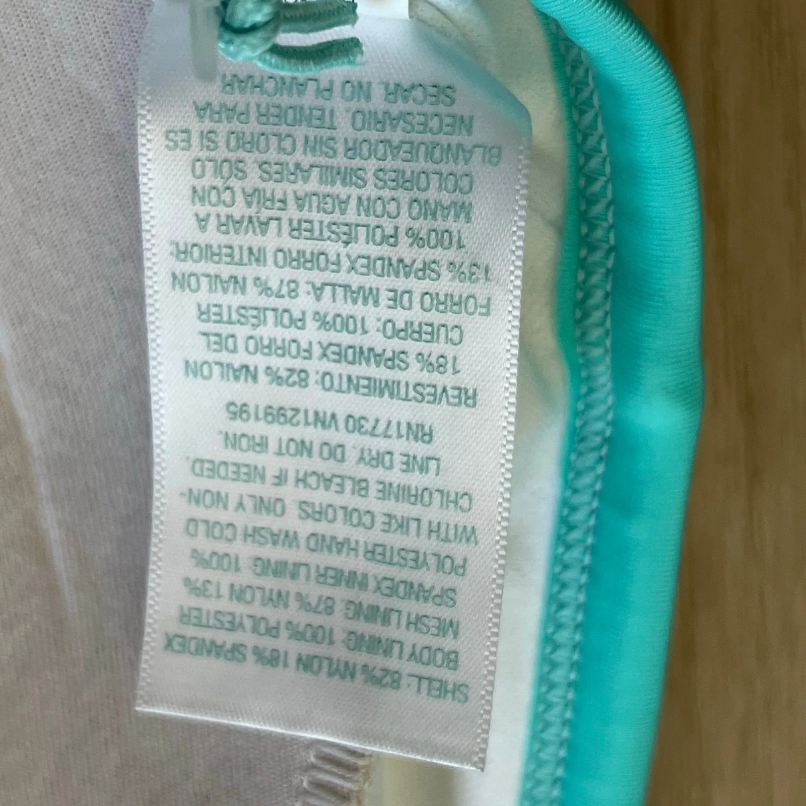 Kona Sol Women’s Turquoise Striped One-Piece Swimsuit Sz 16W - Image 6