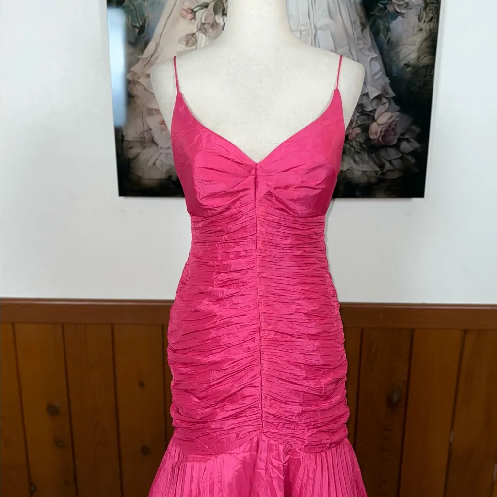 Pretty Vintage Y2K Xcite Pleated Taffeta Prom Gown! Pink Size 6 - Image 5