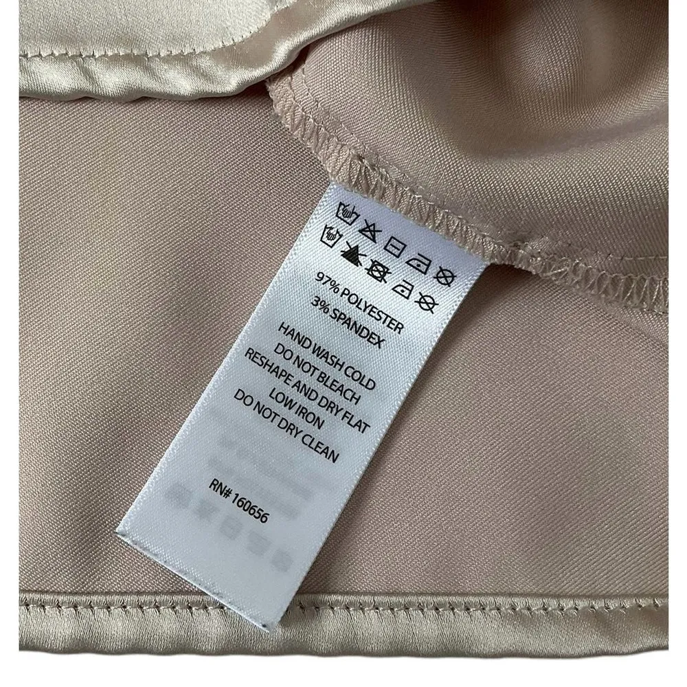 Nicole Miller Champagne Satin Short Sleeve Top Size S | 41-60 - Image 4