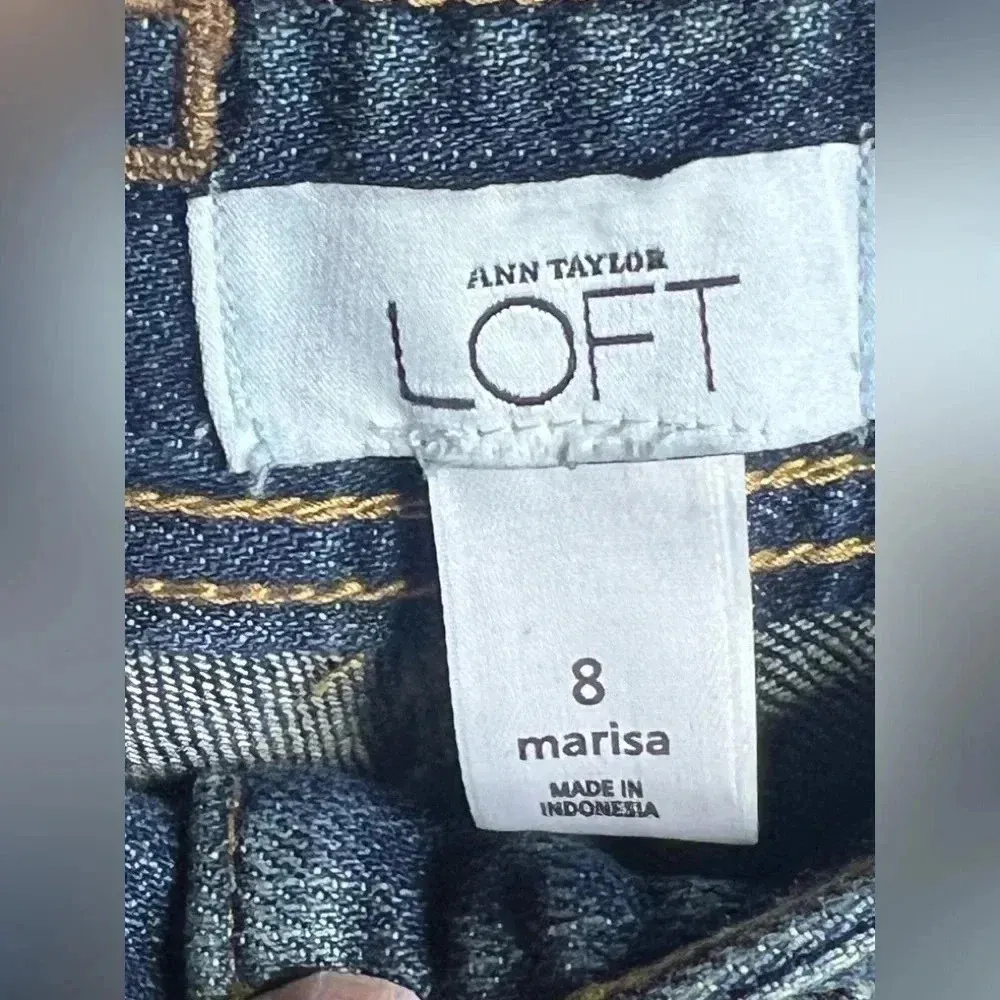 Loft "Marisa" cute cropped mid rise cuffed hem stretch denim jeans - Image 5