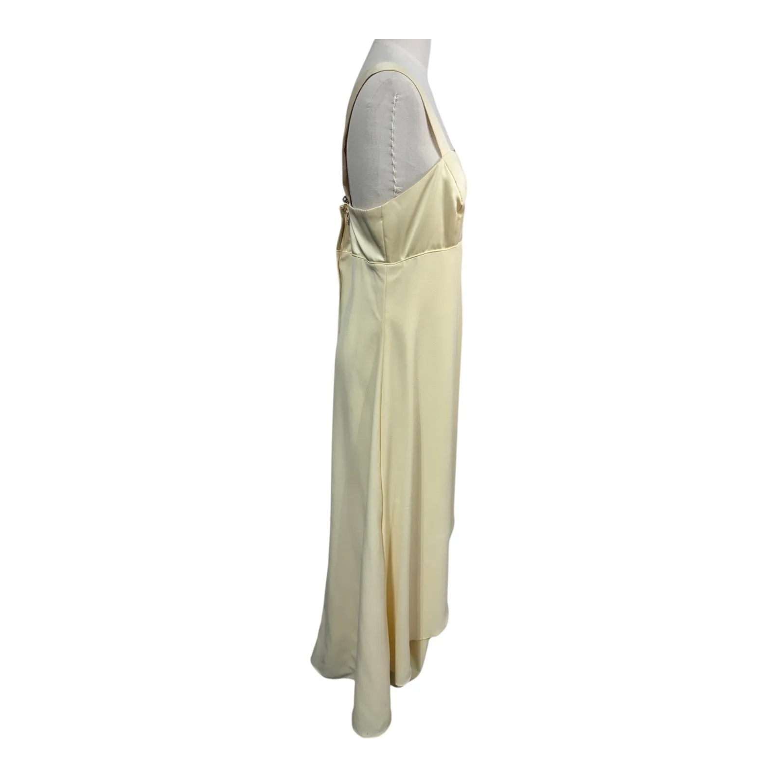 Alfred Angelo Pale Yellow Chiffon Maxi Prom Dress Empire Waist Formal Women's 6 - Image 5