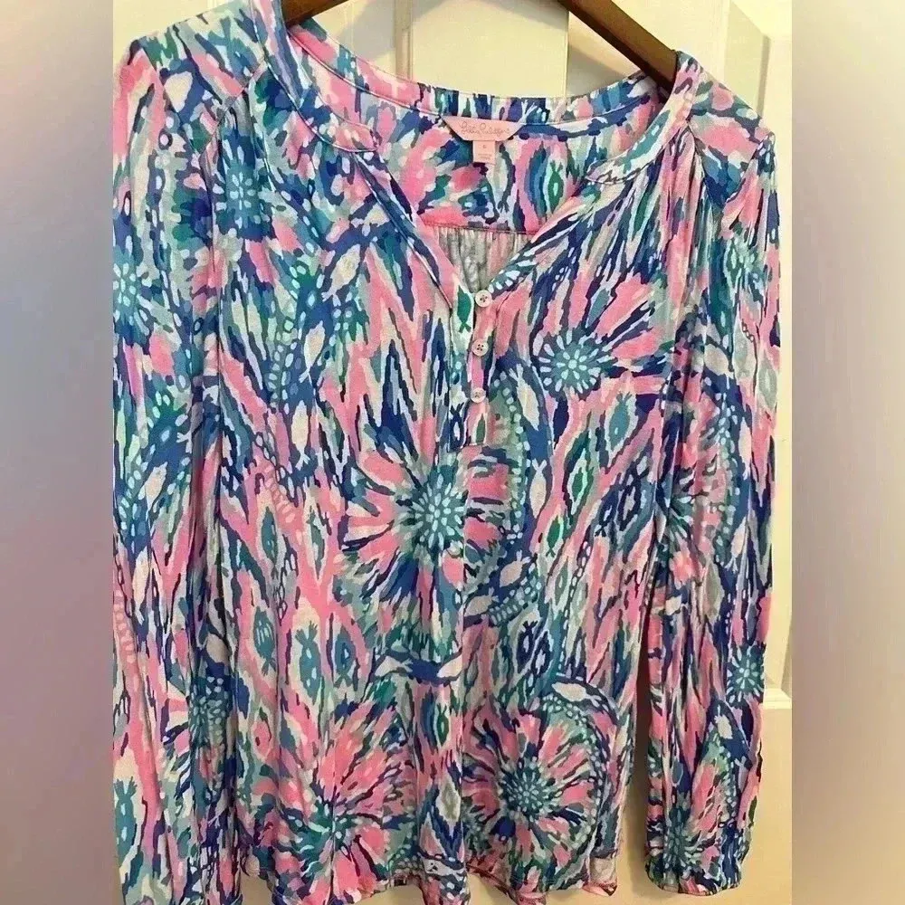 Lilly Pulitzer Lilias Tunic Cotton Top size Small - Image 8
