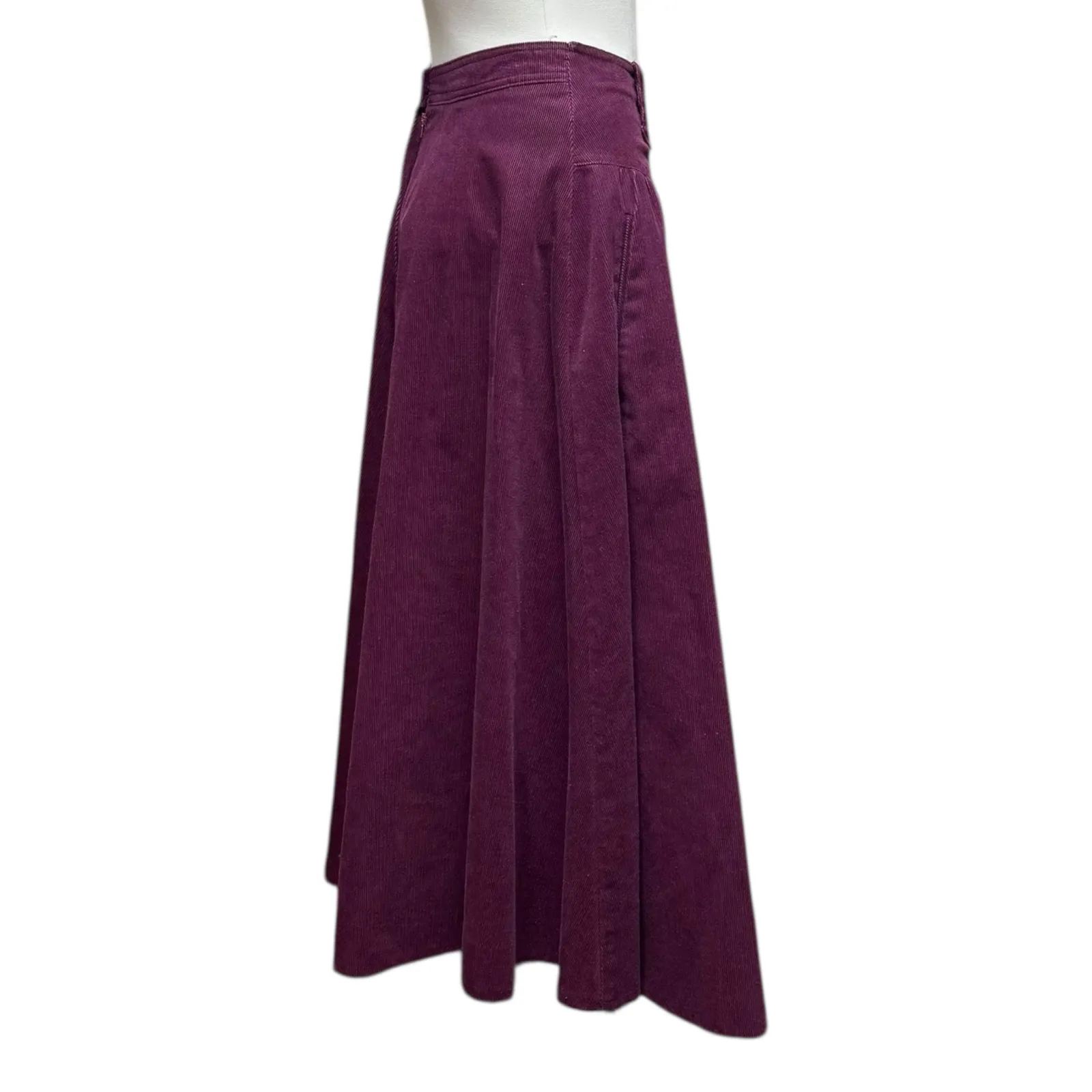 Sheplers Vintage Corduroy Western Prairie Skirt Burgundy 9 Red Size undefined - Image 4