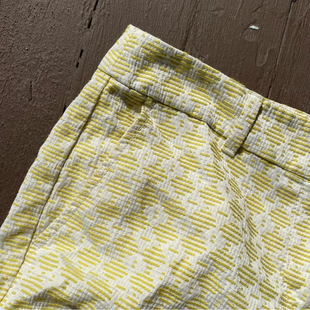LOFT Jacquard Knit Chartreuse Green Polka Dot Shorts - Image 3