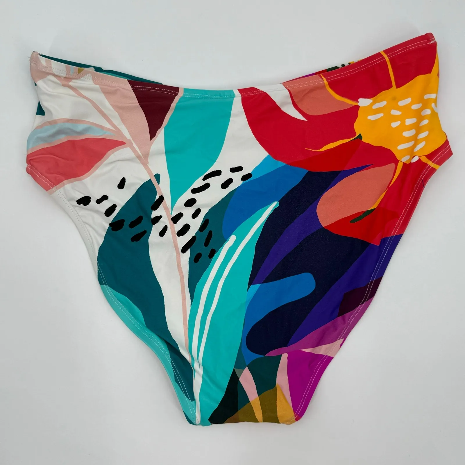 La Blanca Bikini Bottoms Swim Size 10 NEW Eclectic Shore V-Front High Waist NWOT - Image 4