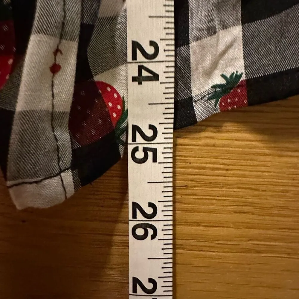 Unique Vintage NWT  cherry gingham blouse xl - Image 6
