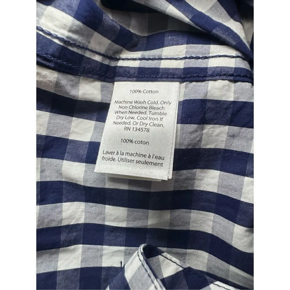 Vineyard Vines Relaxed Seabreeze Gingham Pocket Button-up Shirt in Navy Sz 6 - Image 10