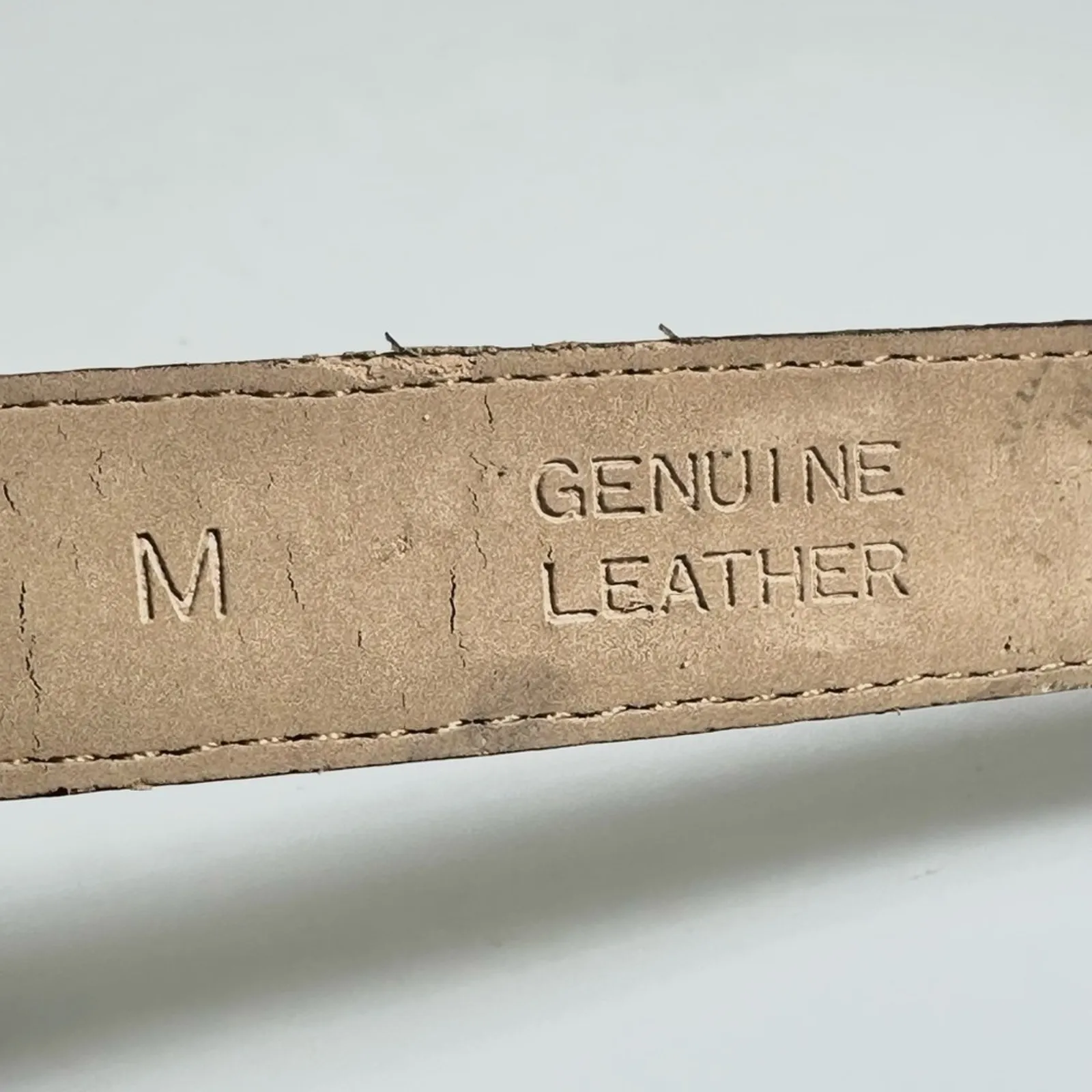 Vintage Lord And Taylor Brown Leather Croc Belt - Image 6