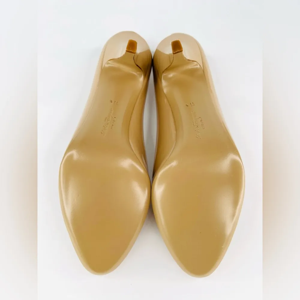 Salvatore Ferragamo Judy Patent Leather Gancini Logo Pumps Size US 11.5 C - Image 9