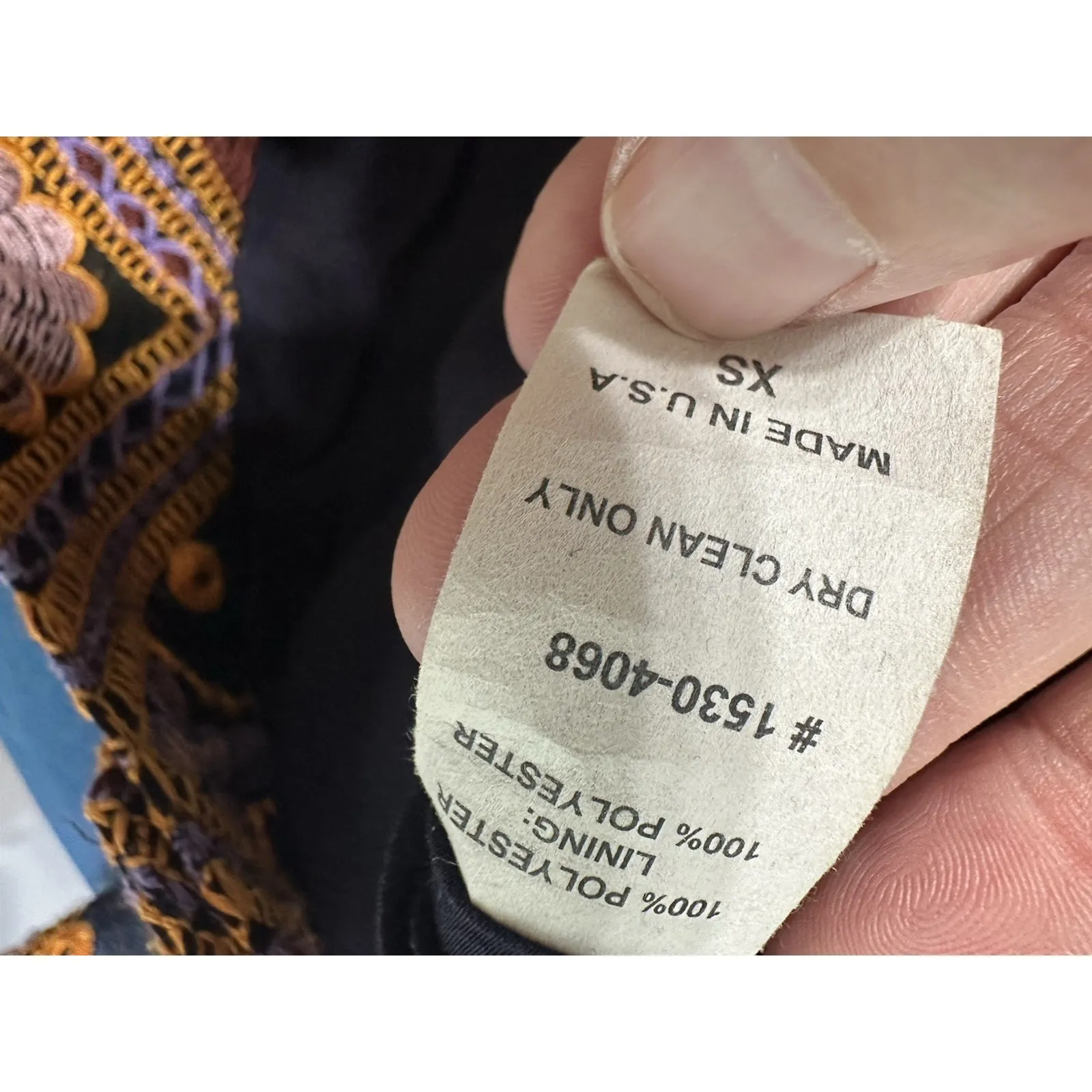 Waverly Grey Liberant Tanya Jacket XS Embroidered Art - Image 6